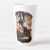 Amerikaanse paardenfokkerij met verf op de Sundown Latte Mok (Voorkant)