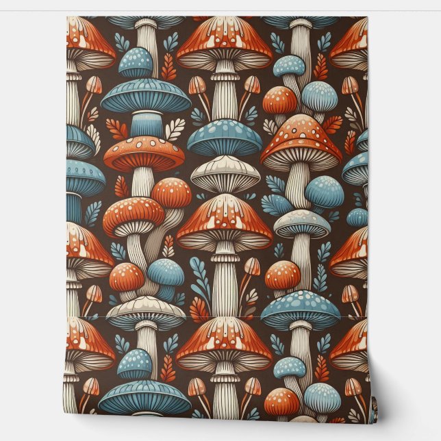 Amerikaanse paddestoelen behang (Afrollen)