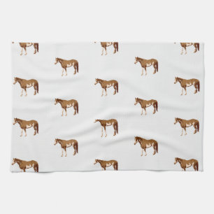 Amerikaanse Paint Horse Aquarel Paardensport Theedoek