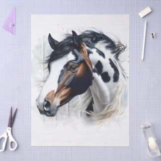 Amerikaanse Paint Horse Decoupage Tissuepapier