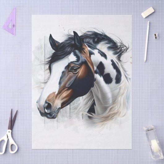 Amerikaanse Paint Horse Decoupage Tissuepapier (Craft)