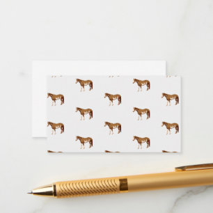Amerikaanse Paint Horse Equestrian Aquarel Informatiekaartje