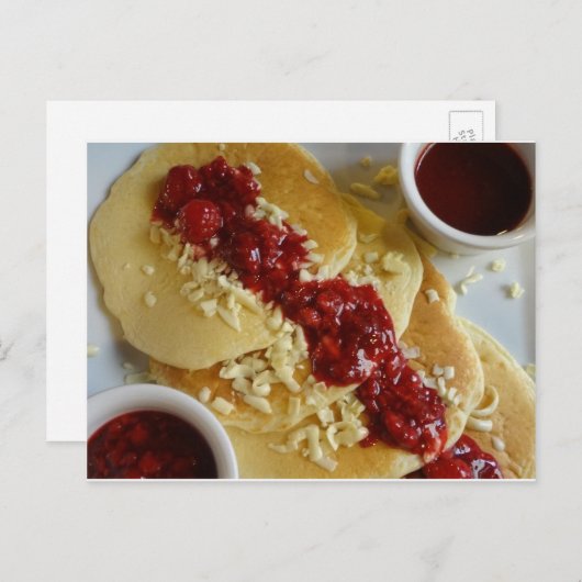 Amerikaanse pannenbessen en witte chocolade briefkaart (Voorkant / Achterkant)