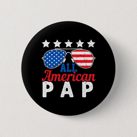 Amerikaanse Pap Retro 4 juli Patriottische Grootva Ronde Button 5,7 Cm (Voorkant)