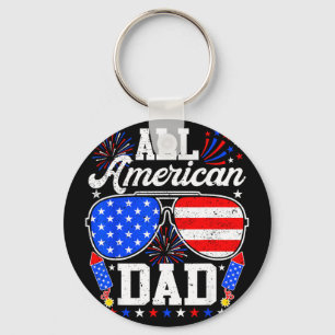 Amerikaanse papa 4 juli zonnebril familie sleutelhanger