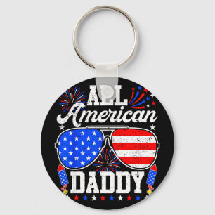 Amerikaanse papa 4 juli zonnebril familie sleutelhanger