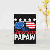 Amerikaanse Papaw Retro 4 juli Patriottisch Kaart (Gele Bloem)