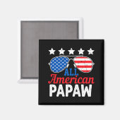 Amerikaanse Papaw Retro 4 juli Patriottisch Magneet (Voorkant / Achterkant)