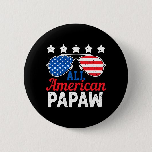 Amerikaanse Papaw Retro 4 juli Patriottisch Ronde Button 5,7 Cm (Voorkant)