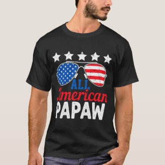 Amerikaanse Papaw Retro 4 juli Patriottisch T-shirt