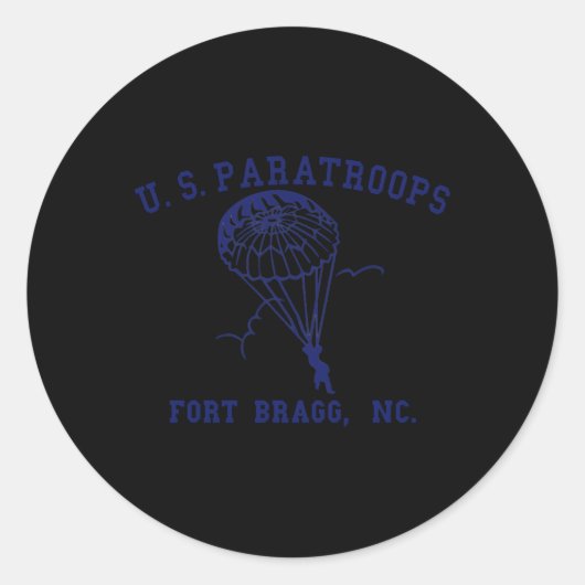 Amerikaanse parachutisten Fort Bragg NC WW2 Ronde Sticker (Voorkant)