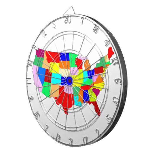 Amerikaanse patchwerkkaart dartbord (Voorkant Rechts)