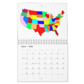 Amerikaanse patchwerkkaart kalender (Mar 2026)