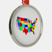 Amerikaanse patchwerkkaart metalen ornament (Rechts)