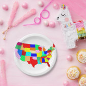 Amerikaanse patchwerkkaart papieren bordje (Feest)