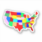 Amerikaanse patchwerkkaart sticker (Voorkant)