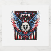 Amerikaanse Patriot 1776 Eagle Design Collecties Sparkling Wijnetiket (Enkel label)
