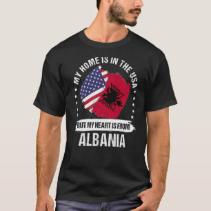 Amerikaanse patriot Albanië Vlag Amerikaanse Alban T-shirt