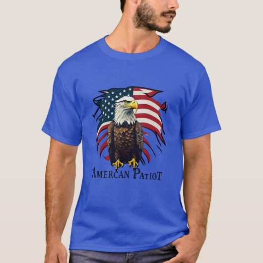 Amerikaanse Patriot Bald Eagle T-shirt Design (Voorkant)
