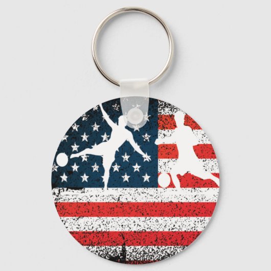 Amerikaanse patriot Beach Soccer Sleutelhanger (Voorkant)