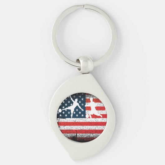 Amerikaanse patriot Beach Soccer Sleutelhanger (Voorkant)
