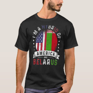 Amerikaanse patriot Belarus vlag Amerikaanse Wit-R T-shirt
