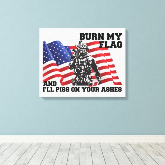 Amerikaanse patriot canvas afdruk (Insitu (Houten vloer))