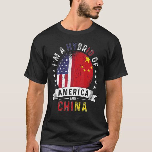 Amerikaanse patriot China vlag Amerikaanse Chinees T-shirt (Voorkant)