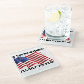 Amerikaanse patriot glazen onderzetter (Schuin)
