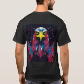 Amerikaanse patriot kale adelaar, geen achtergrond t-shirt (Achterkant)