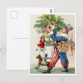 Amerikaanse patriot, kerstman, kerstversiering briefkaart (Voorkant / Achterkant)