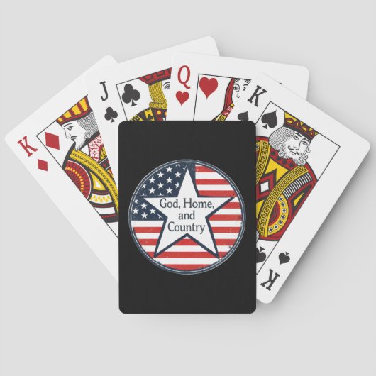 Amerikaanse patriot logo God Home Country Amerikaa Pokerkaarten (Achterkant)