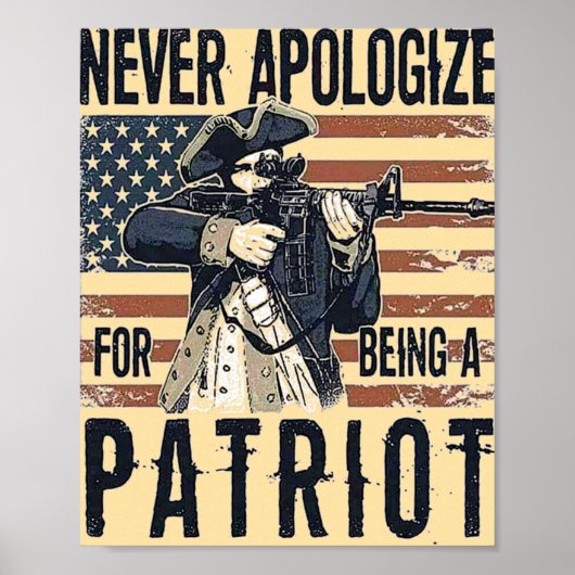 Amerikaanse patriot "Nooit excuses aanbieden" Mili Poster (Voorkant)