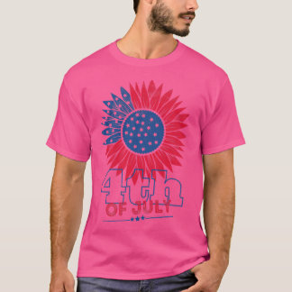 Amerikaanse patriot op 4 juli Sunflower Cele T-shirt