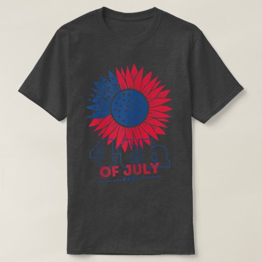 Amerikaanse patriot op 4 juli Sunflower Cele T-shirt (Design voorkant)