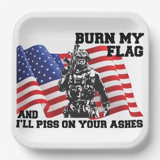 Amerikaanse Patriot Papieren Bordje (Voorkant)