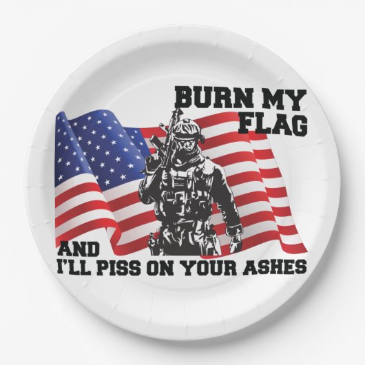 Amerikaanse Patriot  Papieren Bordje (Voorkant)