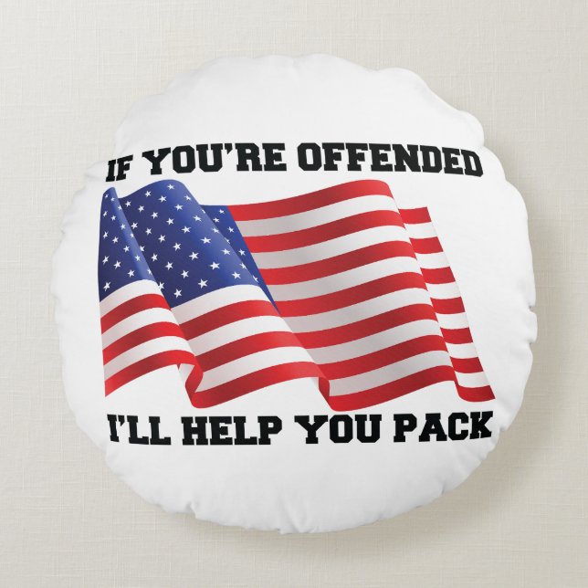 Amerikaanse patriot  rond kussen (Voorkant)