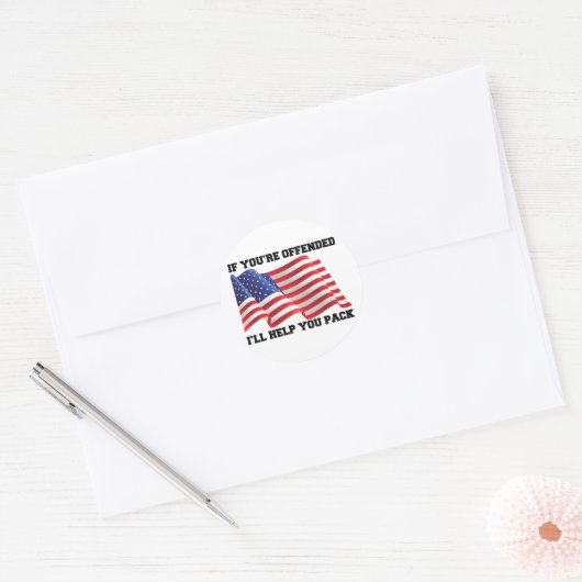 Amerikaanse patriot ronde sticker (Envelop)