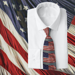 Amerikaanse Patriot Rood Wit Blauw Sterren Strepen Stropdas