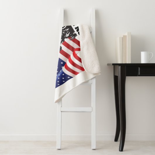 Amerikaanse patriot sherpa deken (In situ)