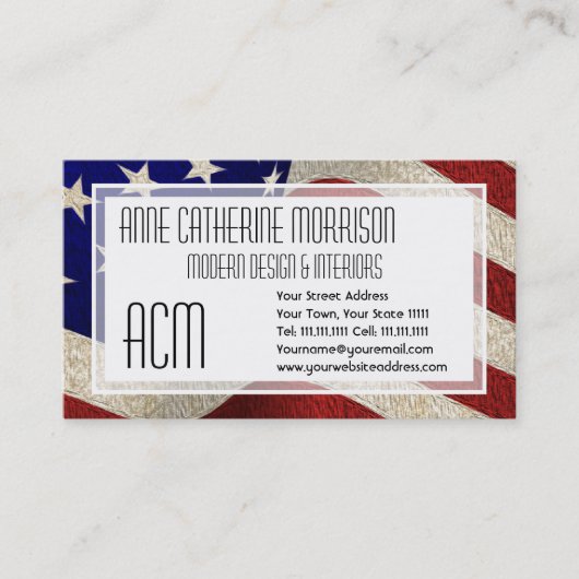 Amerikaanse Patriot  Stars and Stripes Amerikaanse Visitekaartje (Voorkant)
