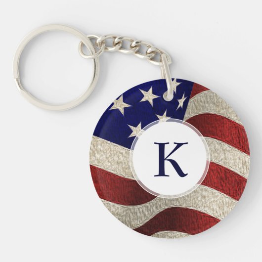 Amerikaanse patriot  sterren en Stripes Amerikaans Sleutelhanger (Voorkant)