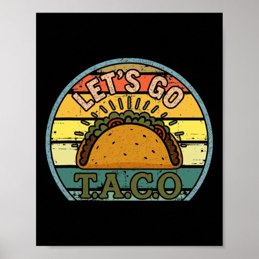 Amerikaanse Patriot T-shirt Funny Let's Go Taco Vr Poster (Voorkant)
