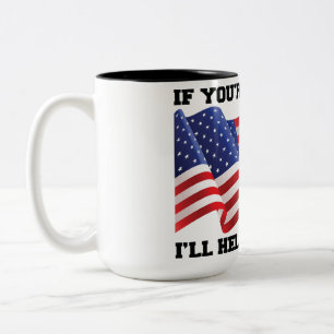 Amerikaanse patriot tweekleurige koffiemok