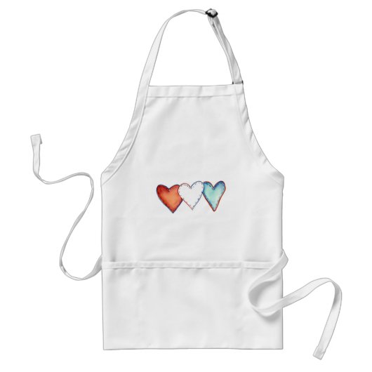 Amerikaanse patriot USA Pride Hearts Apron Standaard Schort (Voorkant)