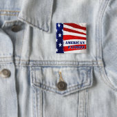 Amerikaanse patriot vierkante button 5,1 cm (In situ)
