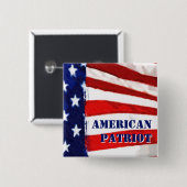 Amerikaanse patriot vierkante button 5,1 cm (Voorkant /achterkant)