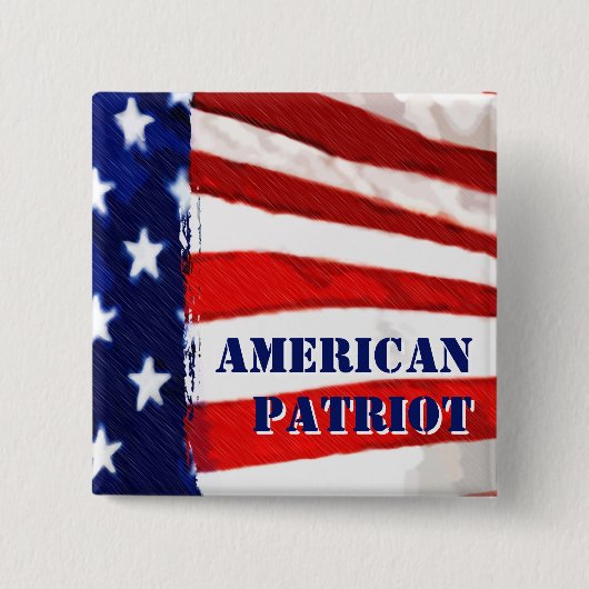 Amerikaanse patriot vierkante button 5,1 cm (Voorkant)