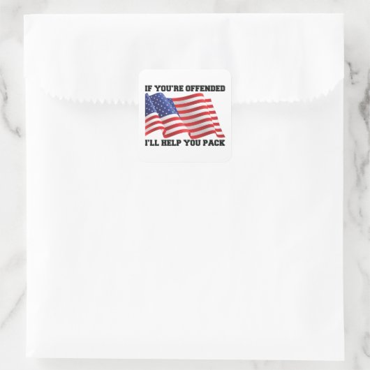 Amerikaanse patriot vierkante sticker (Tas)